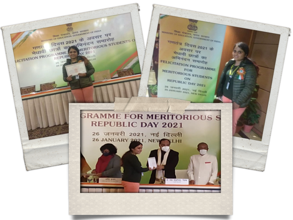 Certificate of Appreciation presented to Tarushi Kalra